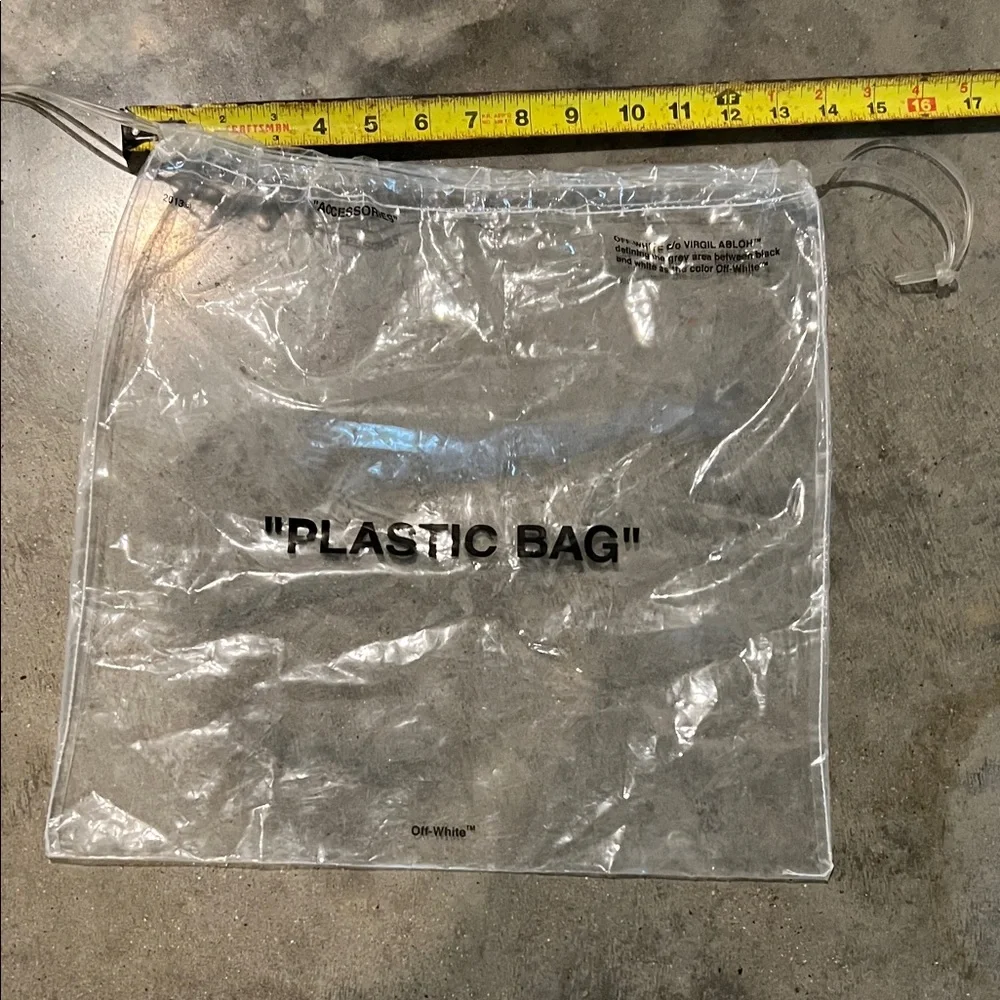 Authentic Off-White Transparent Tote with Black 
